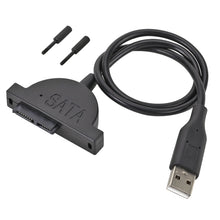 Load image into Gallery viewer, Slim SATA 13 Pin Female to USB 2.0 Adapter Converter Cable for Laptop ODD CD DVD Optical Drive, Cable Length: about 45cm