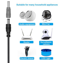 Load image into Gallery viewer, 12 in 1 DC Power Cord USB Multi-Function Interchange Plug USB Charging Cable(Black), 12 in 1