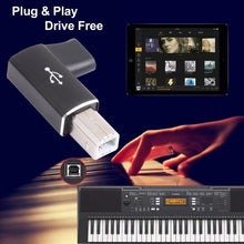 Load image into Gallery viewer, USB-C / Type C Female to USB 2.0 B MIDI Male Adapter for Electronic Instrument / Printer / Scanner / Piano