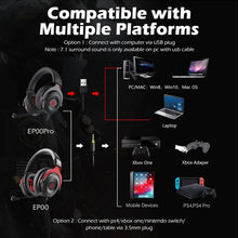 Load image into Gallery viewer, EKSA E900 Pro 7.1 Gaming Wire-Controlled Head-mounted USB Luminous Gaming Headset with Microphone, E900 Pro
