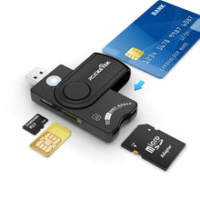 Load image into Gallery viewer, ROCKETEK CR310 USB 2.0 + TF Card + SD Card + SIM Card + Smart Card Multi-function Card Reader, USB 2.0