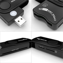 Load image into Gallery viewer, ROCKETEK CR310 USB 2.0 + TF Card + SD Card + SIM Card + Smart Card Multi-function Card Reader, USB 2.0