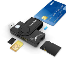 Load image into Gallery viewer, ROCKETEK CR310 USB 2.0 + TF Card + SD Card + SIM Card + Smart Card Multi-function Card Reader, USB 2.0