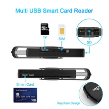 Load image into Gallery viewer, ROCKETEK CR310 USB 2.0 + TF Card + SD Card + SIM Card + Smart Card Multi-function Card Reader, USB 2.0