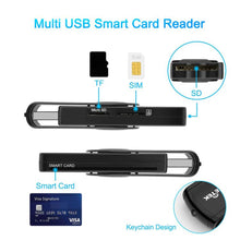 Load image into Gallery viewer, ROCKETEK CR310 USB 2.0 + TF Card + SD Card + SIM Card + Smart Card Multi-function Card Reader, USB 2.0