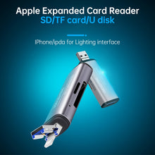 Load image into Gallery viewer, 118 2 in 1 USB + 8 Pin Interfaces USB Flash Disk / Memory Card OTG Card Reader for IOS System Mobile Phone / Computer