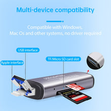 Load image into Gallery viewer, 118 2 in 1 USB + 8 Pin Interfaces USB Flash Disk / Memory Card OTG Card Reader for IOS System Mobile Phone / Computer