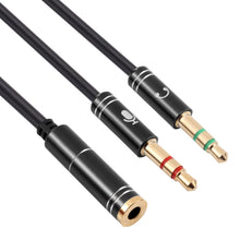 Load image into Gallery viewer, 3.5mm Female to 2 x 3.5mm Male Adapter Cable, 3.5mm Female to 2 x 3.5mm Male