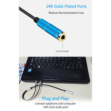 Load image into Gallery viewer, 3.5mm Female to 2 x 3.5mm Male Adapter Cable, 3.5mm Female to 2 x 3.5mm Male