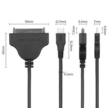 Load image into Gallery viewer, USB Type-C / USB-C to SATA 2 7+15 Easy Drive Cable, Length: 20cm
