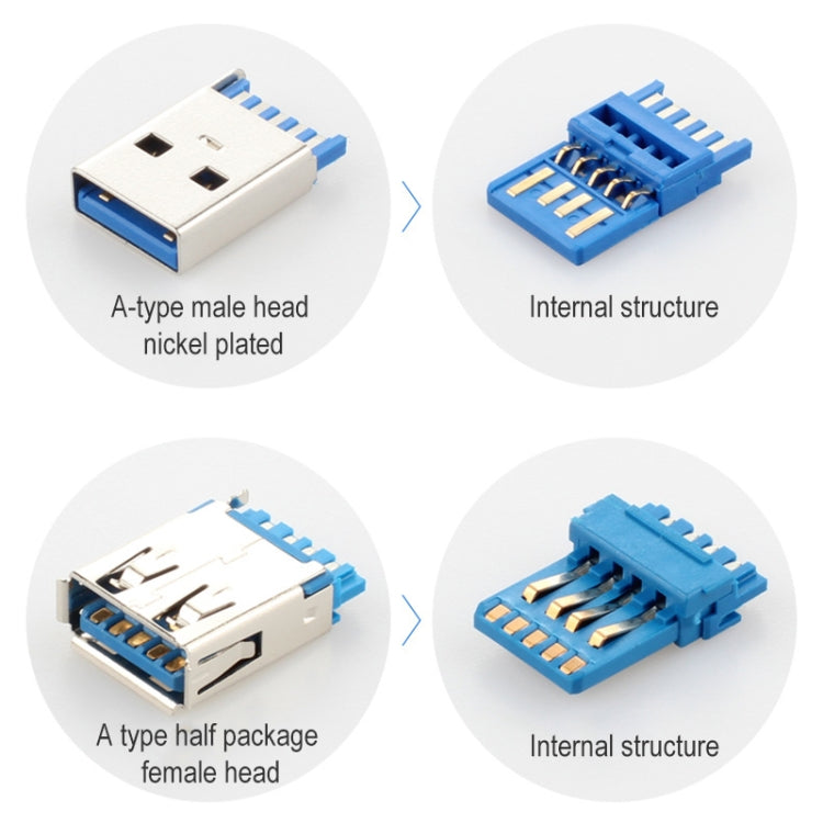 USB 3.0 Male to Female Extension Cable with Screw Nut, Cable Length: 1.5m, 1.5m