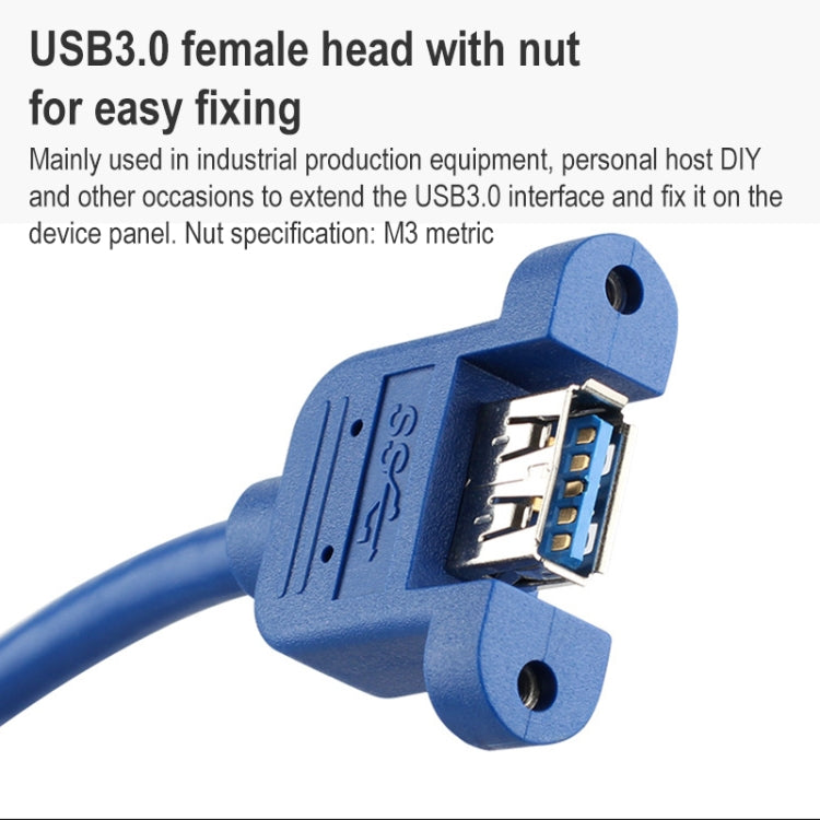 USB 3.0 Male to Female Extension Cable with Screw Nut, Cable Length: 1.5m, 1.5m