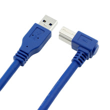 Load image into Gallery viewer, USB 3.0 A Male to Right 90 Degrees Angle USB 3.0 Type-B Male High Speed Printer Cable, Cable Length: 2m, 2m