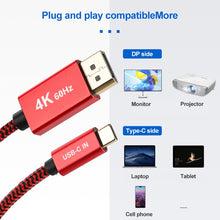 Load image into Gallery viewer, 4K 60Hz USB-C / Type-C Male to DisplayPort Male HD Adapter Cable