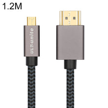 Load image into Gallery viewer, ULT-unite Gold-plated Head HDMI Male to Micro HDMI Male Nylon Braided Cable, Cable Length: 1.2m, 1.2m