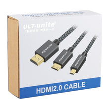Load image into Gallery viewer, ULT-unite Gold-plated Head HDMI Male to Micro HDMI Male Nylon Braided Cable, Cable Length: 1.2m, 1.2m