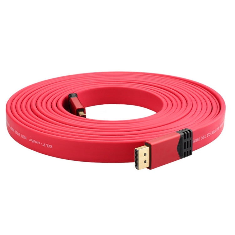 4K 60Hz DisplayPort 1.2 Male to DisplayPort 1.2 Male Aluminum Shell Flat Adapter Cable, Cable Length: 2m, 2m