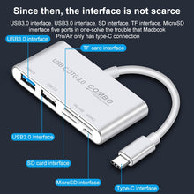 Load image into Gallery viewer, COMBO T-693 5 in 1 USB-C / Type-C to SD / TF / Micro SD Card Slot + USB 3.0 + USB 2.0Ports OTG HUB Card Reader
