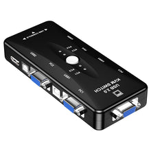 Load image into Gallery viewer, KSW-401V 4 VGA + 3 USB Ports to VGA KVM Switch Box with Control Button for Monitor, Keyboard, Mouse, Set-top box