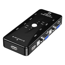Load image into Gallery viewer, KSW-401V 4 VGA + 3 USB Ports to VGA KVM Switch Box with Control Button for Monitor, Keyboard, Mouse, Set-top box