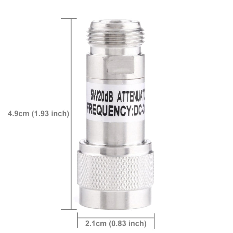 5W 20dBi N Female to N Male DC-13GHz Frequency Gain Attenuator, 20dBi