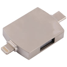 Load image into Gallery viewer, 4 in 1 8 Pin + USB-C / Type-C Male to USB 3.0 + USB Female OTG Card Reader