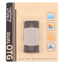 Load image into Gallery viewer, 4 in 1 8 Pin + USB-C / Type-C Male to USB 3.0 + USB Female OTG Card Reader