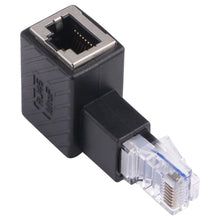 Load image into Gallery viewer, RJ45 Male to Female Converter 90 Degrees Extension Adapter for Cat5 Cat6 LAN Ethernet Network Cable, 90 Degrees Right