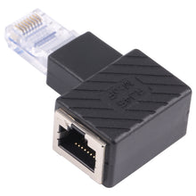 Load image into Gallery viewer, RJ45 Male to Female Converter 90 Degrees Extension Adapter for Cat5 Cat6 LAN Ethernet Network Cable, 90 Degrees Right