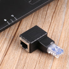 Load image into Gallery viewer, RJ45 Male to Female Converter 90 Degrees Extension Adapter for Cat5 Cat6 LAN Ethernet Network Cable, 90 Degrees Right