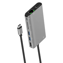Load image into Gallery viewer, Onten 9591BD 8 in 1 USB-C / Type-C to PD USB-C / Type-C Charging + Gigabit Ethernet + Dual USB 3.0 + HDMI + VGA + SD Card Slot + 3.5mm AUX HUB, 9591BD Black, 9591BD Grey, 9591BD Silver