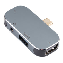 Load image into Gallery viewer, 4 in 1 USB-C / Type-C Male to USB-C / Type-C + 3.5mm AUX + USB 3.0 + USB Female Adapter, 3.5mm AUX + USB 3.0