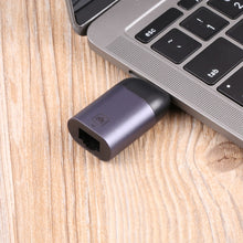 Load image into Gallery viewer, USB-C / Type-C Male to 100M RJ45 Female Adapter, 100M RJ45 Female Adapter