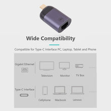 Load image into Gallery viewer, USB-C / Type-C Male to 100M RJ45 Female Adapter, 100M RJ45 Female Adapter