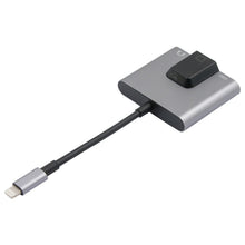 Load image into Gallery viewer, NK-1056 3 in 1 8 Pin Male to 8 Pin Charging + RJ45 Ethernet + 3.5mm Earphone Female Adapter