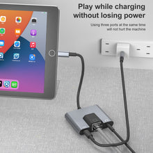 Load image into Gallery viewer, NK-1056 3 in 1 8 Pin Male to 8 Pin Charging + RJ45 Ethernet + 3.5mm Earphone Female Adapter