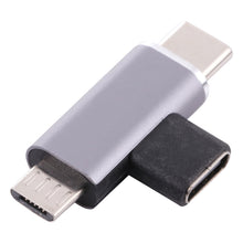 Load image into Gallery viewer, USB-C / Type-C Female to USB-C / Type-C Male + Micro USB Male Converter, Type-C Female to Type-C + Micro USB Male