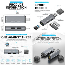 Load image into Gallery viewer, 3 Ports USB 2.0 x 2 + USB 3.0 to USB 3.0 HUB Adapter, USB2.0x2+USB3.0 to USB3.0