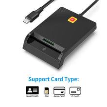 Load image into Gallery viewer, Rcoketek CR301 Type-C Plug Smart CAC Card Reader USB 2.0 Bank Card SIM Card Tax Reader, Type-C