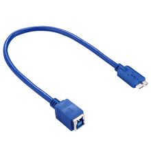 Load image into Gallery viewer, 30cm USB 3.0 B Female to Micro B Male Connector Adapter Cable for Printer / Hard Disk, BF to Micro BM, Length: 30cm
