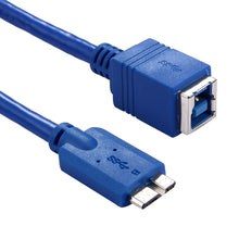 Load image into Gallery viewer, 30cm USB 3.0 B Female to Micro B Male Connector Adapter Cable for Printer / Hard Disk, BF to Micro BM, Length: 30cm