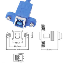 Load image into Gallery viewer, 50cm USB 3.0 B Female to B Male Connector Adapter Data Cable for Printer / Scanner, BF to BM, Length: 50cm