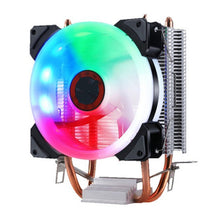 Load image into Gallery viewer, W-X3 3 Pin 9cm Double Copper Pipe Mute LED CPU Cooler Fan