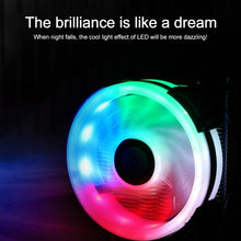 Load image into Gallery viewer, W-X3 3 Pin 9cm Double Copper Pipe Mute LED CPU Cooler Fan
