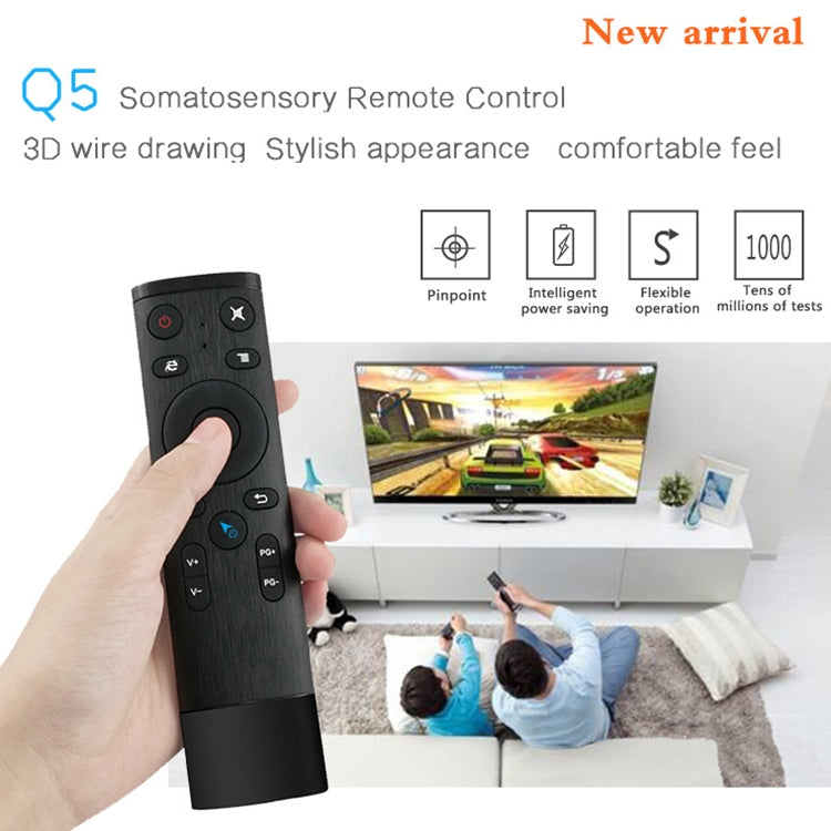 Q5 Gyroscope + Voice Foreign Version USB 2.4G Wireless Voice Flying Mouse Remote Control, Support Set-Top Box / Computer, Gyroscope + Voice