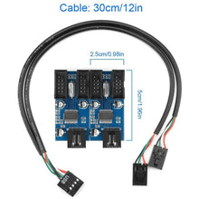 Load image into Gallery viewer, Rocketek HC427 9 Pin USB2.0 HUB Adapter One-to-Four Splitter Circuit Board, One-to-Four