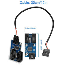 Load image into Gallery viewer, Rocketek HC427 9 Pin USB2.0 HUB Adapter One-to-Two Splitter Circuit Board, One-to-Two