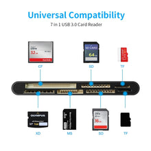 Load image into Gallery viewer, Rocketek CR7 USB3.0 Multi-function Card Reader CF / XD / MS / SD / TF Card 7 in 1, USB3.0