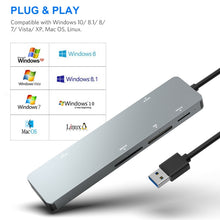 Load image into Gallery viewer, Rocketek CR308 USB3.0 Multi-function Card Reader CF / CFast / SD / MS / TF Card 5 in 1