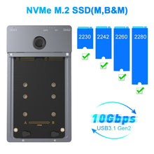 Load image into Gallery viewer, Rocketek ME921 USB3.1 Gen2 Dual M.2 Solid State Drive Box NVMe Docking Station, EU Plug, EU Plug